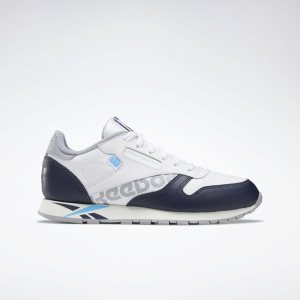 Reebok Classic Leather Turnschuhe Kinder - Weiß/Navy/Blau - DE 694-CBD